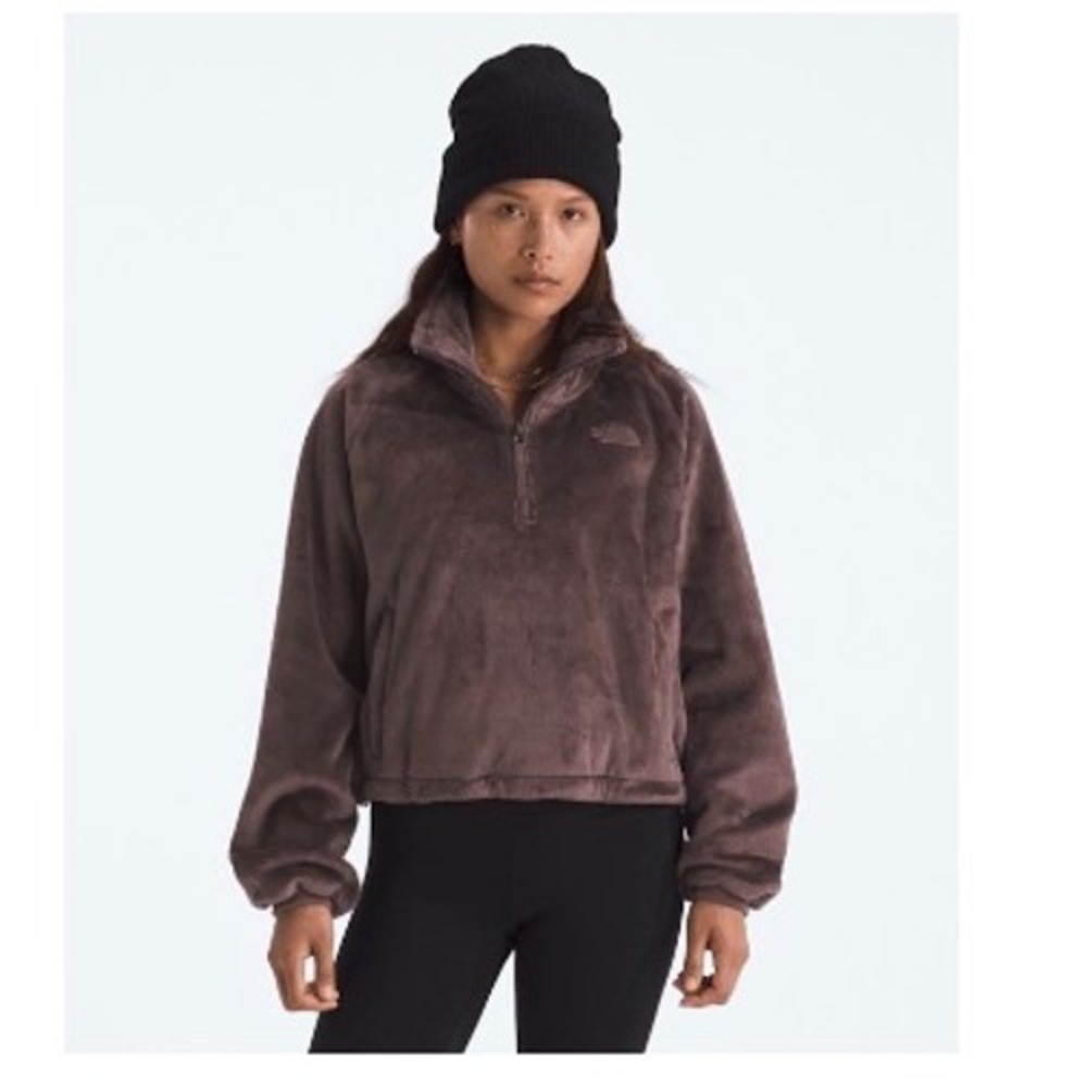The North Face Womens Osito Lux 1/4 Zip Jacket Tawny Quartz Brown Size Large NEW